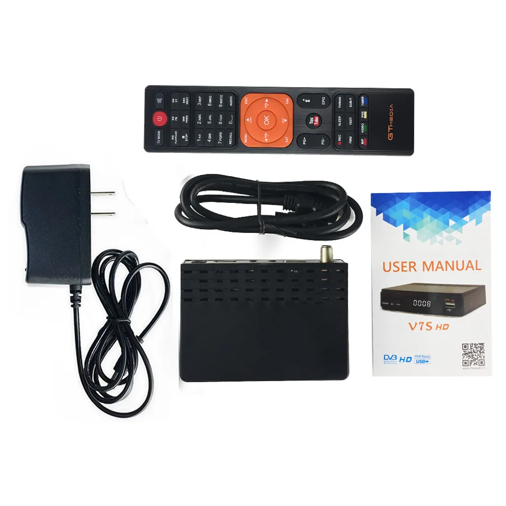 

Gtmedia V7S HD DVB-S2 Satellite Receiver Digital Converter 1080p Support USB WiFi Antenna PowerVu,DRE & Biss key USB PVR Ready
