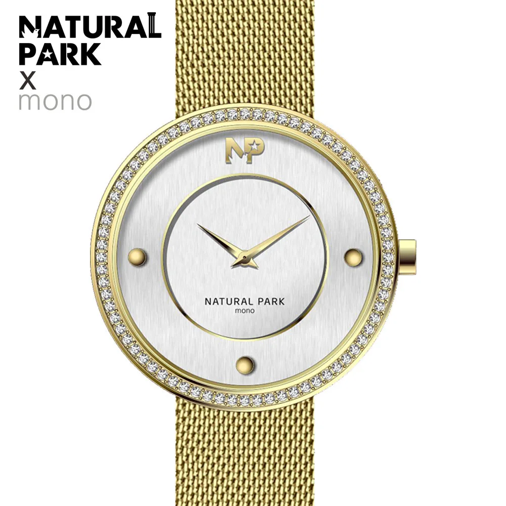 Бренд NATURAL PARK, розовое золото, кварцевые женские часы, роскошные стальные часы, браслет, женские наручные часы, женские спортивные часы, Relogio Reloj - Цвет: NP1480 GWG