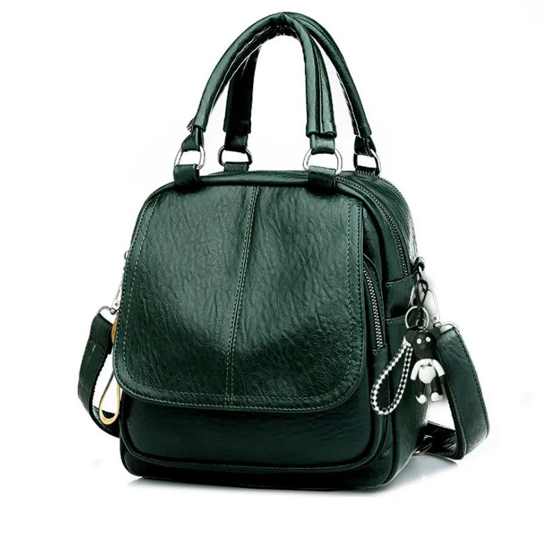 Женский рюкзак модный Повседневный стиль мягкая кожаная дорожная сумка женская школьная сумка с ручкой многофункциональная черная сумка