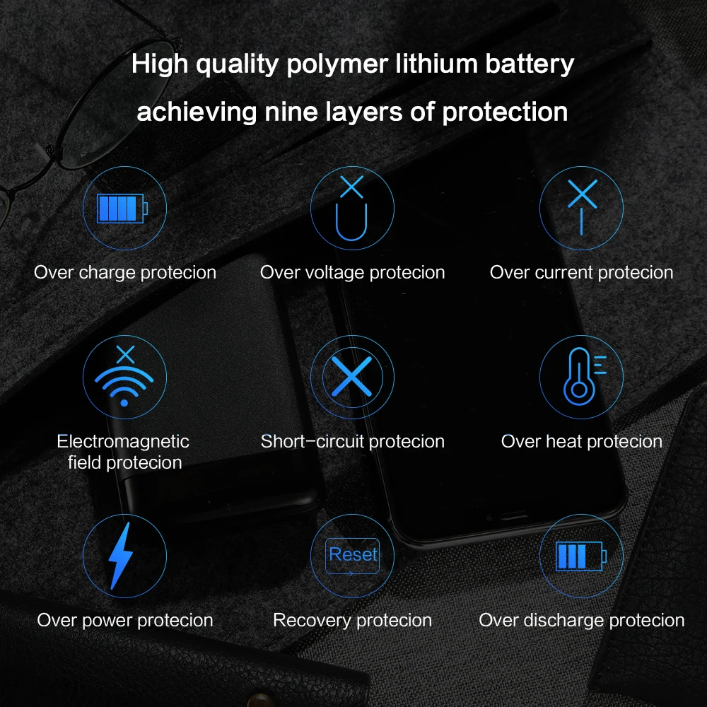 FLOVEME Dual 10000mAh Power Bank Mini 5V 2A быстрая зарядка портативное зарядное устройство для