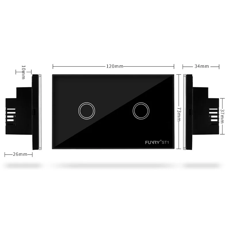 Настенный выключатель света Умный переключатель Дистанционное управление/touch роскошные Стекло переключатель 110-240 В 433 мГц свет переключатель st1-us Стандартный 2 Gang