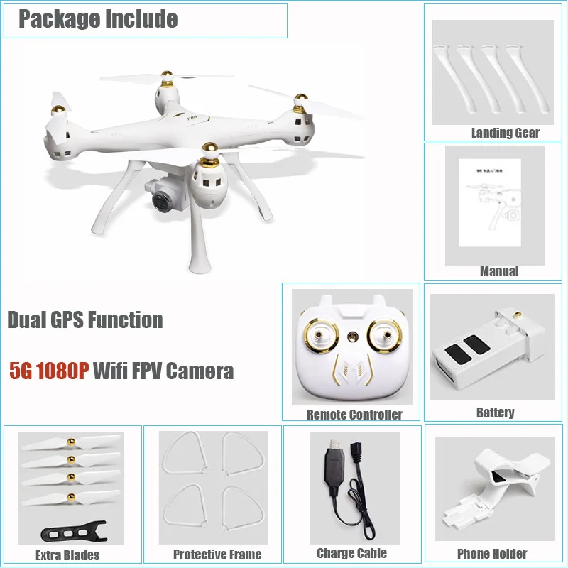 1080P 5G GPS 5G двойной gps Радиоуправляемый Дрон 1080 P Wifi FPFV Вертолет камеры низкая батарея авто возврат фиксированная точка Летающий Квадрокоптер с автономным режимом - Цвет: 1080P 5G GPS
