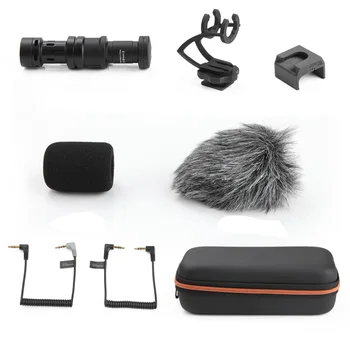 

for Osmo Mobile 1/2 Microphone Kit Body +Microphone Damper Stand+Fixed Holder +Cotton+Fixature +Cable+Camera Audio Cable+ Bag
