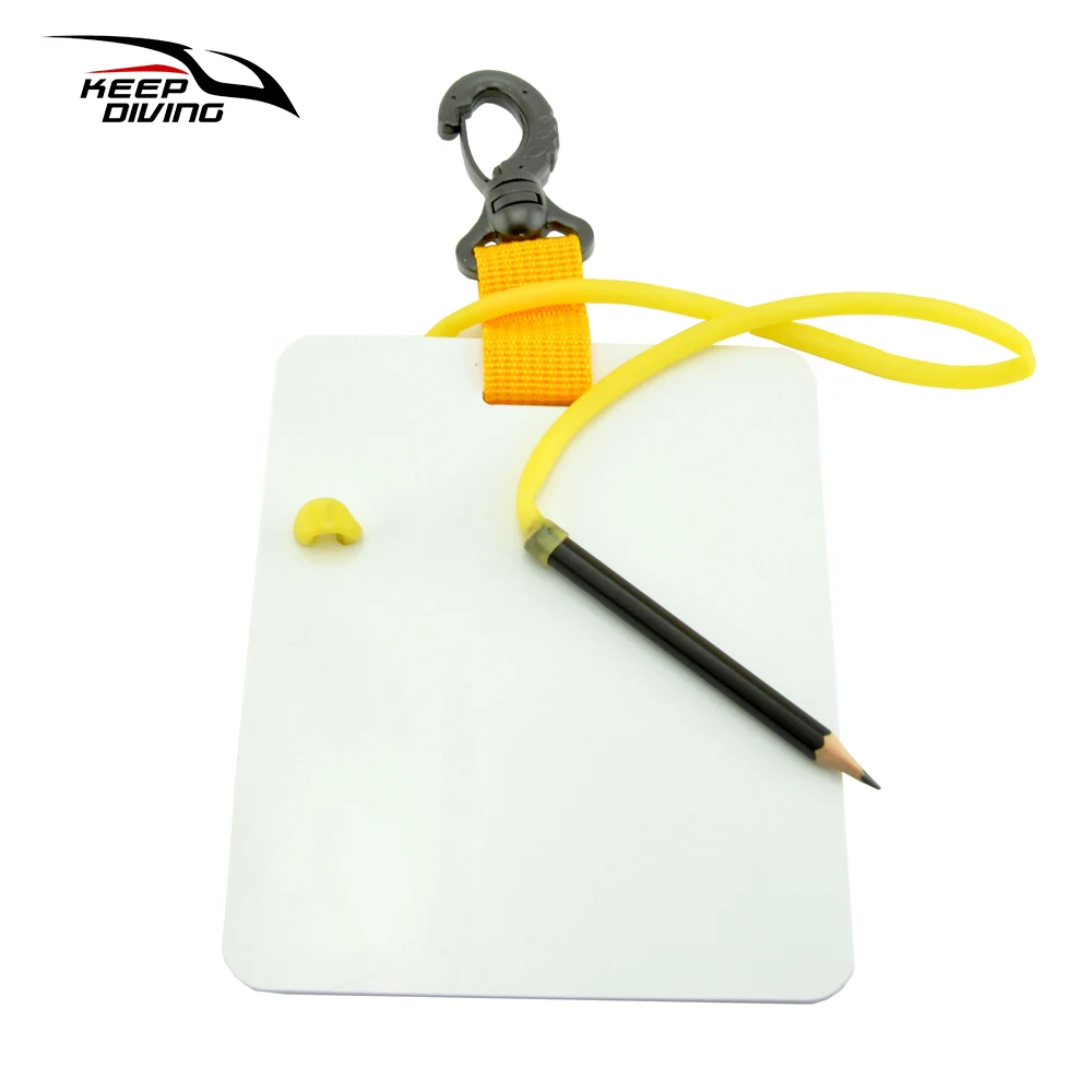 

KEEP DIVING Underwater Writing Slate Diving Wordpad Gear Board with Swivel Clip and Pencil for Water Sports Diving Swimming