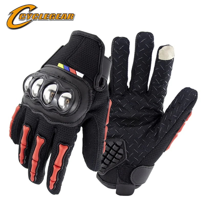 CYCLEGEAR CG667 Нескользящие мотоциклетные перчатки с сенсорным экраном Motocicleta Guantes летние мото Luva Tatica Мотокросс Revit - Цвет: red