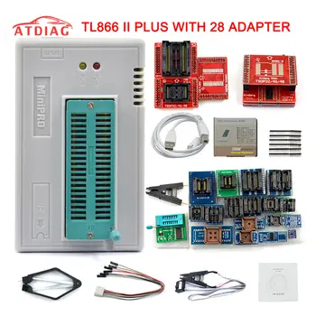 

XGECU 100% Original Minipro TL866ii Plus + 28 Adapters EEPROM Universal Bios USB programmer