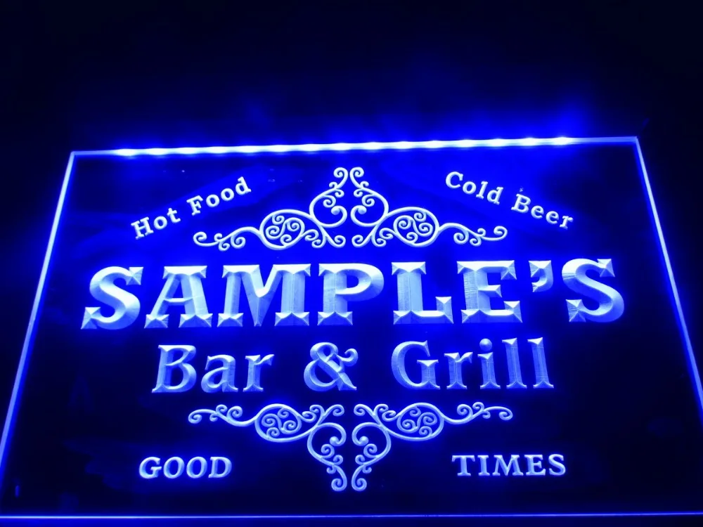 

DZ058- Name Personalized Custom Family Bar & Grill Beer Home Gift LED Neon Light Sign