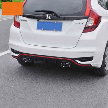 

For Honda JAZZ FIT GK5 2018 2019 Rear Bumper Diffuser Bumpers Lip Protector Guard skid plate Spoiler ABS Chrome finish