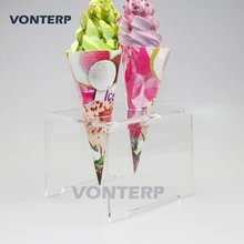 HMROVOOM прозрачный 2 отверстия акриловый держатель для мороженого/акриловая подставка для мороженого