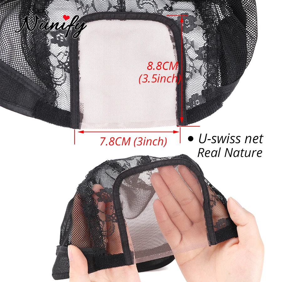 Mesh Wig Cap For Making Lace Wigs Nunify Black Lace Wig Caps For Making Wigs Adjustable Hairnet Weave Net Cheap 1Pcs