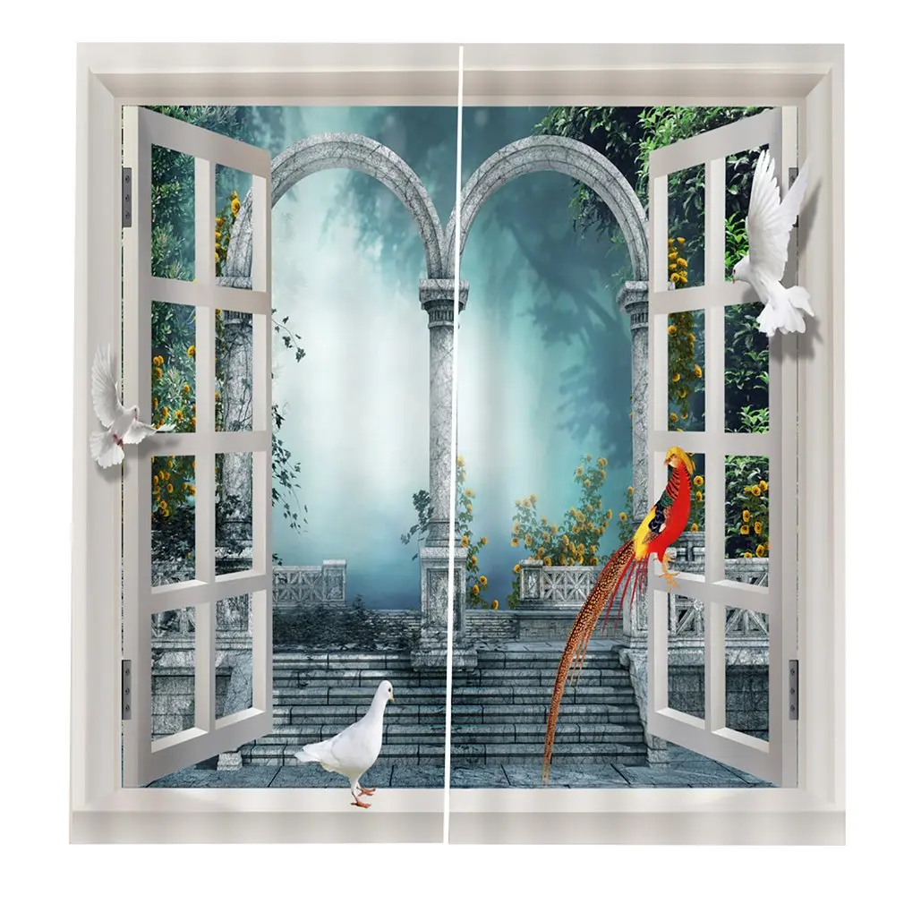 

140x100CM Landscape Pattern Modern Design Curtain for Home Kitchen Living Room Bedroom Curtain for Window Decoration