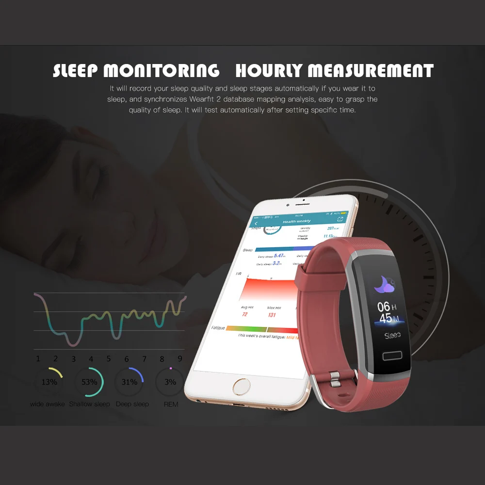 VESTMADRA VM01 Fitness Bracelet Waterproof Smart Wristband Heart Rate Monitor Sleep Monitor Activity Tracker for IOS Android