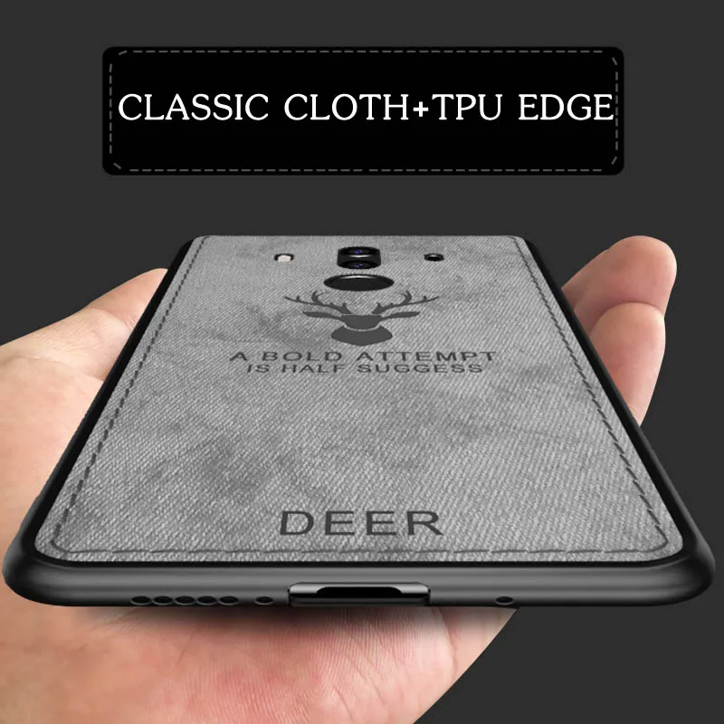 

for Huawei Mate 9 10 20 case cover Mate9 Mate10 Mate20 Pro back cover silicone edge deer pattern fabric case