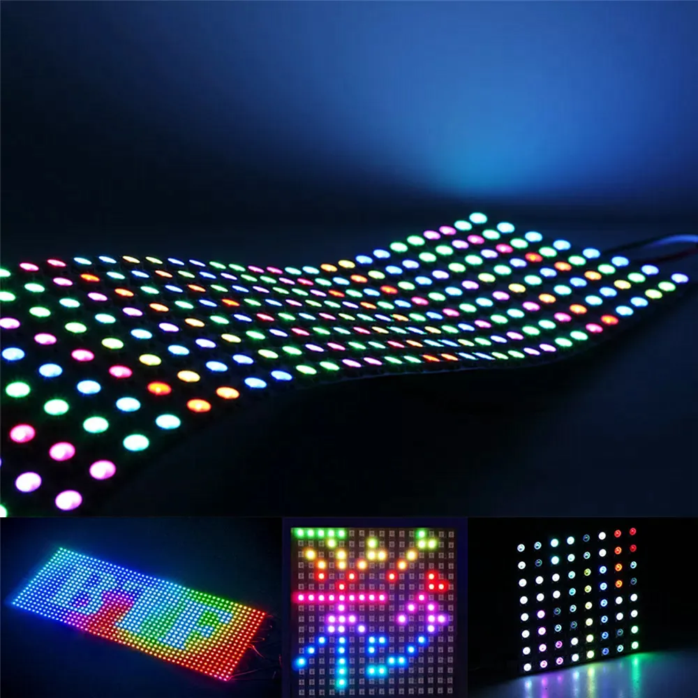 WS2812B RGB Светодиодная панель экрана 8x8/8x32/16x16 пикселей WS2812 IC чип индивидуально