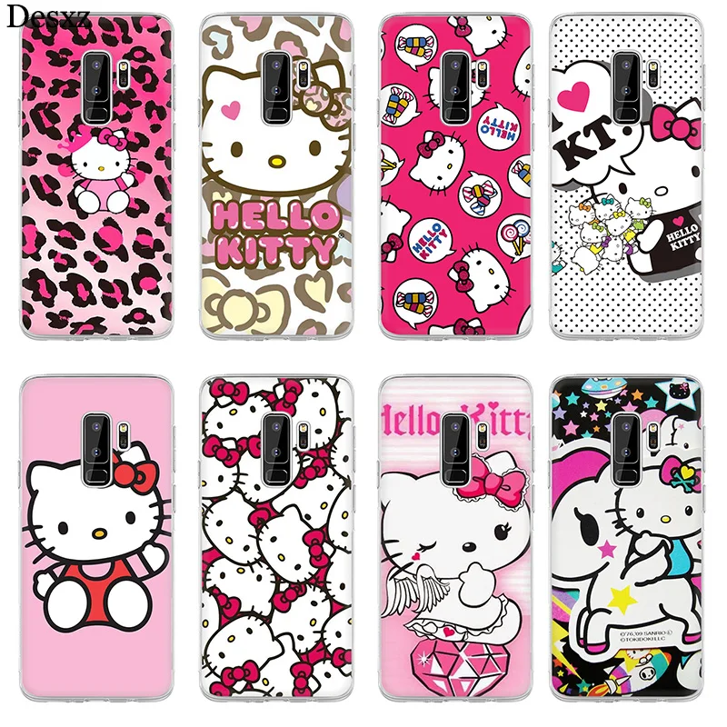 

Silicone TPU Case For Samsung Galaxy A5 A6 Plus A8 J3 J5 J7 2017 2016 2018 Hot Fashionable Hello Kitty Cover