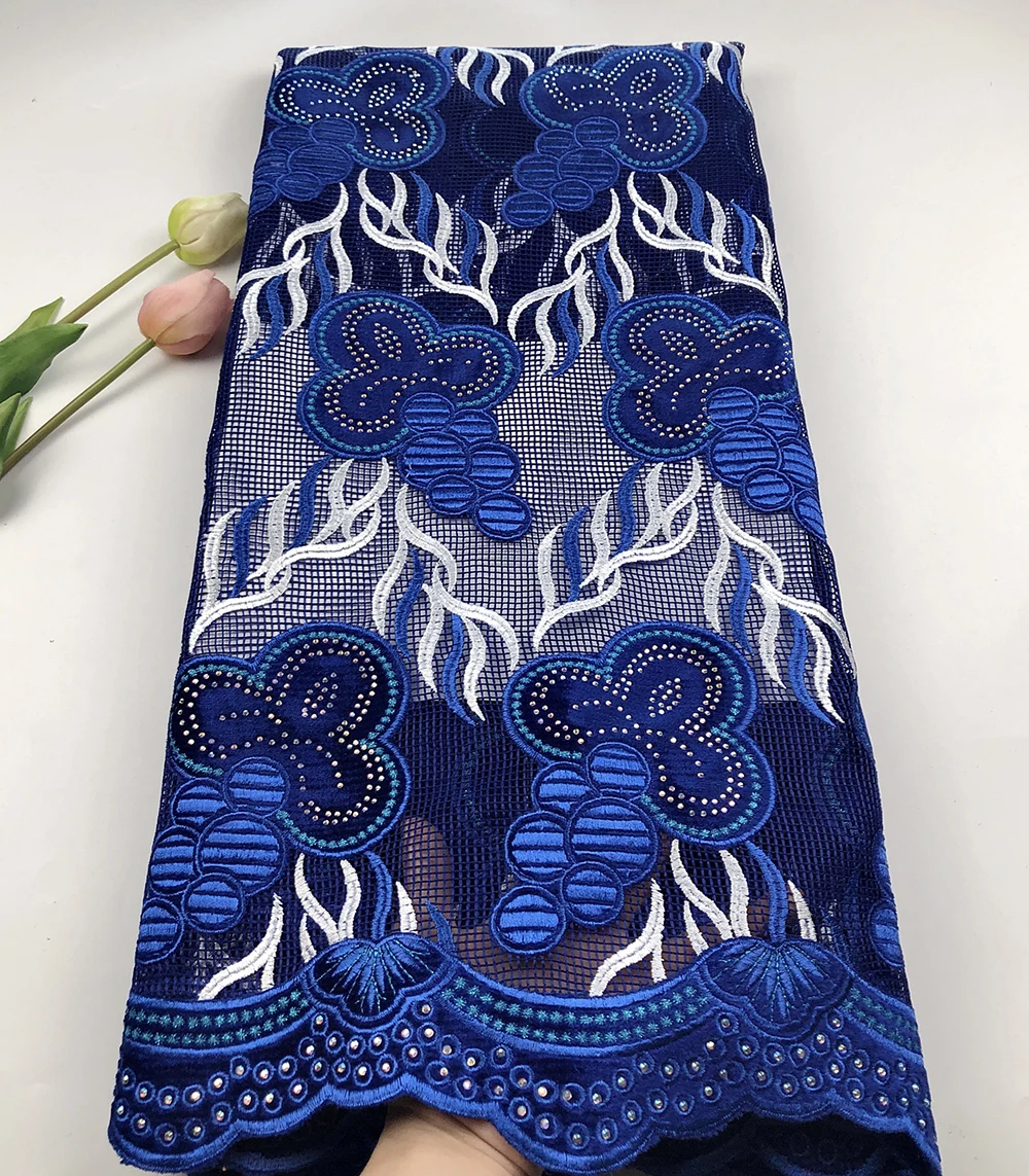 

Royal blue Check Net embroidery With Velvet 2019 High Quality with Stone African tulle fabric very beautiful good choice 5 yards