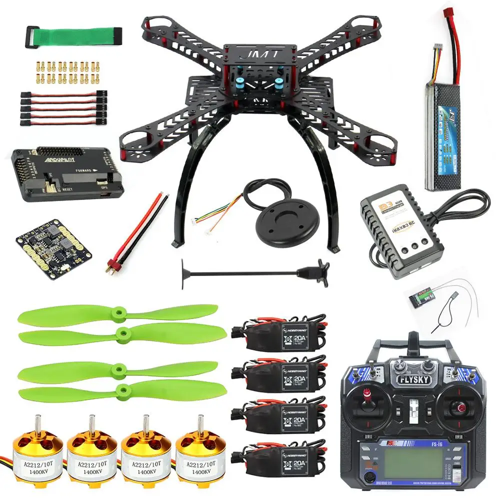  Full Kit DIY GPS Drone RC Fiberglas Rahmen Multicopter FPV APM2.8 1400KV Motor 20A ESC flysky 2.4GF