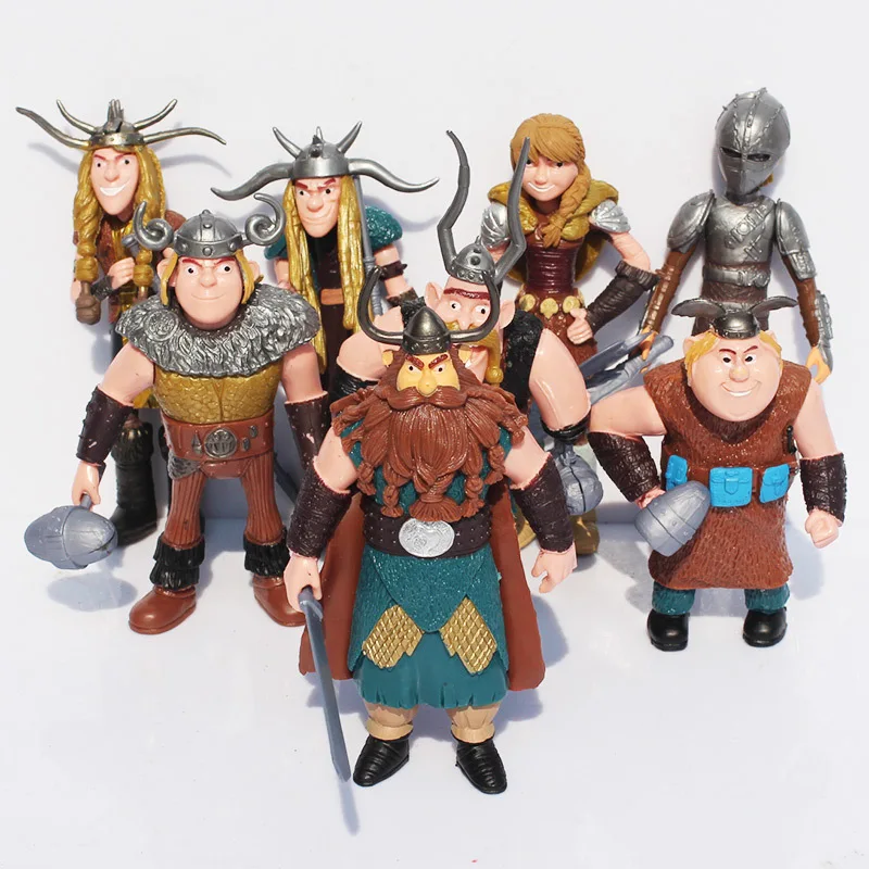 8 шт./компл. Gobber Tuffnut гофре Астрид Стоик широкий Hiccup экшн Фигурки игрушки куклы