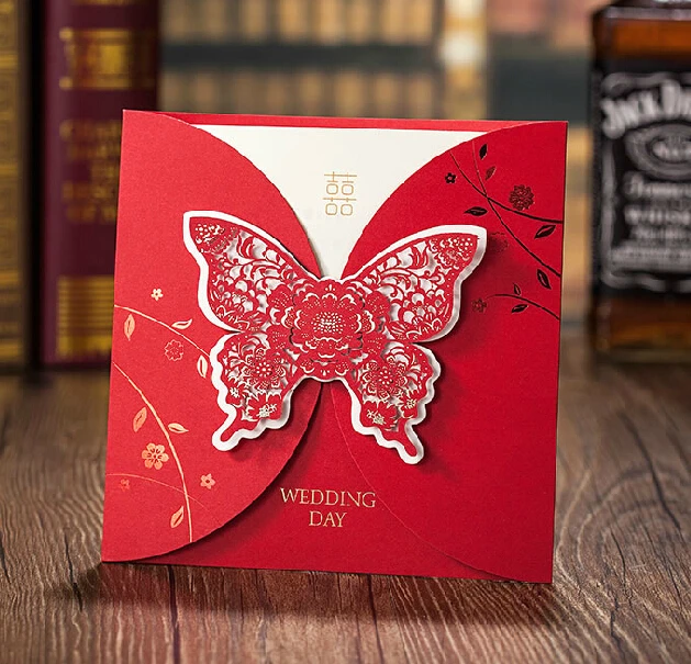 new wedding invitations crad custom any language wedding cards red