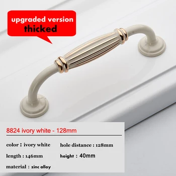 

New 128mm Euro-Style Kitchen Cabinet Door Handles Bedroom Furniture Door Knobs Ivory handles Closet Handle Drawer Pulls Bars