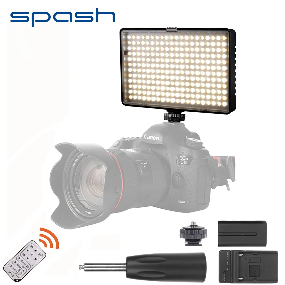 

spash TL-240AS LED Video Light LED Light Panel Lamp Dimmable Bi-color 3200K-5600K CRI93 Studio Photo Light for Cameras