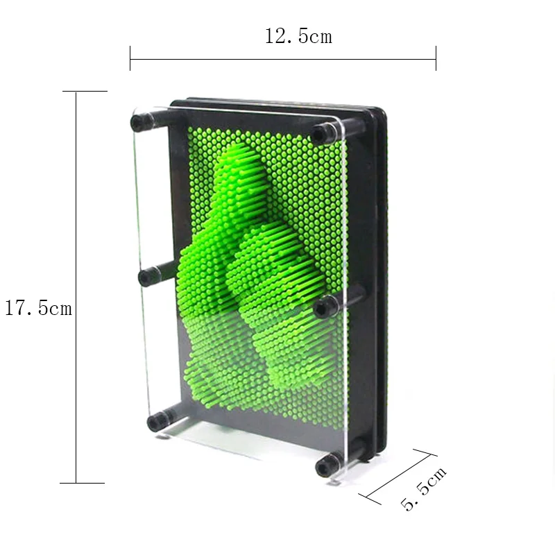 Pin Art Классический 3D Impressions исполнительный Рабочий стол офисная игрушка рамка 3D волшебный штырь игла оттиск доска ручная печать художественная игрушка JSX - Цвет: Светло-зеленый