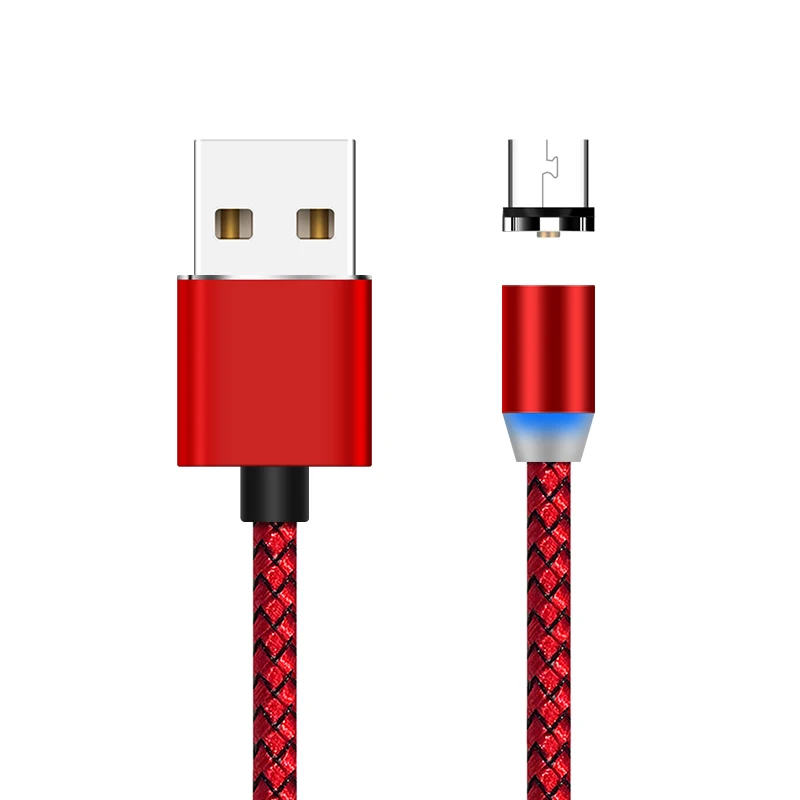 KingFriend Magnetic USB Cable Fast Charging USB Type C Cable Magnet Charger Data Charge Micro Cable Mobile Phone Cable USB Cord - Цвет: For micro Red