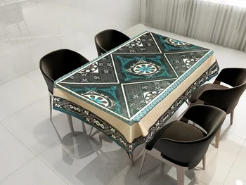 

Beautiful Decorative Pattern Rectangular Tablecloth Waterproof Oil-proof Long Table Table Cover For Wedding Birthday Holiday Par