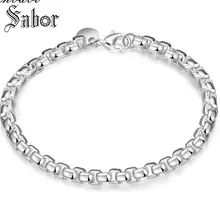 

jewellery Geometric Bracelet,Bohemia 925 Silver Gift Accessories Gift Lady Girls,Fashion Silver Bracelet Box Geometry mens