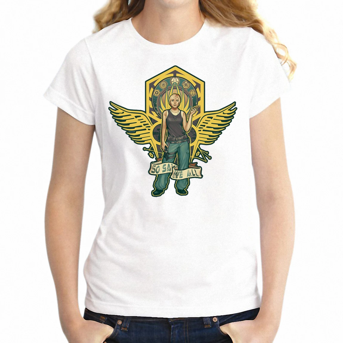 

Women's T-shirt Battlestar Galactica Kara Girl Power Feminist Icon Artsy Artwork Printed Girl's tshirt Streetwear tees tops