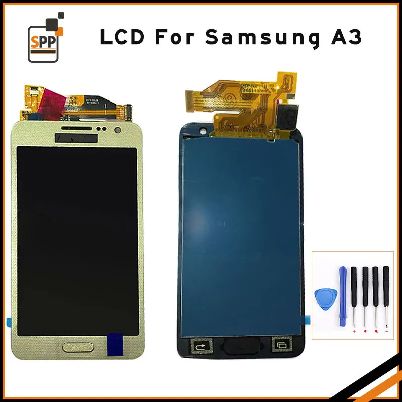 LCD screen touch digitizer for Samsung A3 2015 Galaxy A3000 display assembly home button replacement 4