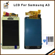 LCD screen touch digitizer for Samsung A3 2015 Galaxy A3000 display assembly home button replacement 4.5 inch black white gold