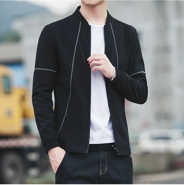 Мужская куртка бомбер с воротником стойкой размеры до 5XL|autumn men's jacket|bomber jacket