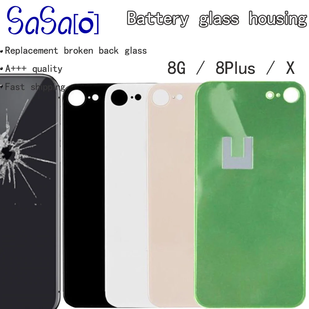 

10Pcs Battery Cover Rear Door Chassis Frame Back Housing cover Glass Replacement For iphone 8 8G Plus or For X