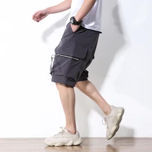 Мужские шорты Карго повседневные шорты Свободные Длина выпрямленного колена рабочие шорты мужские летние хлопковые мужские короткие штаны