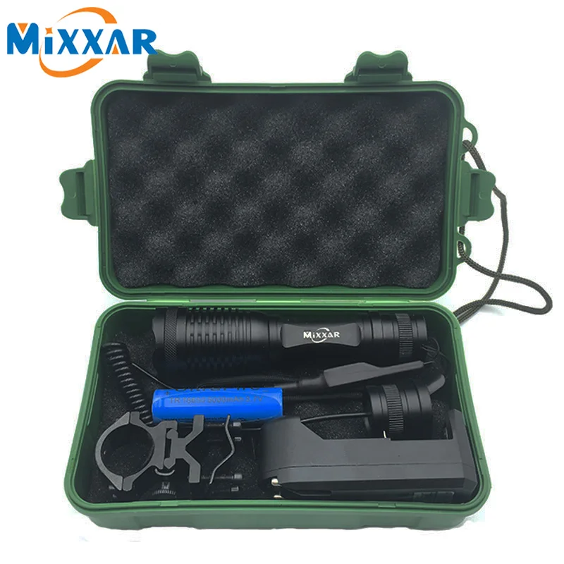 

ZK20 mixxar 9500Lm L2 LED Tactical Flashlight Dropshipping Hunting Camping Torch Lamp Light +18650+Charger+Gun Mount+Gift box