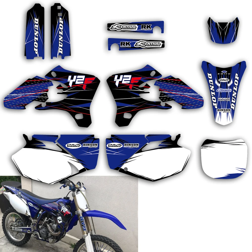

0205 Purple&Black New Style TEAM GRAPHICS&BACKGROUNDS DECALS STICKERS Kits for YZ250F YZ450F YZF250 YZF450 2003 2004 2005