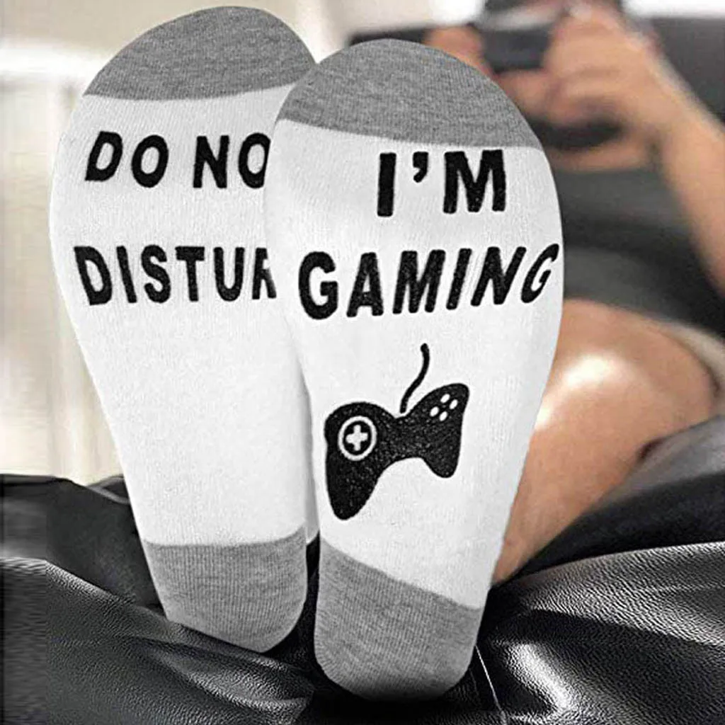 

Men Unisex 'Do Not Disturb' Great Gamer Gift Letter Socks Funny Mid Calf Socks Funny Ankle Socks Popular Style Elastic Socks