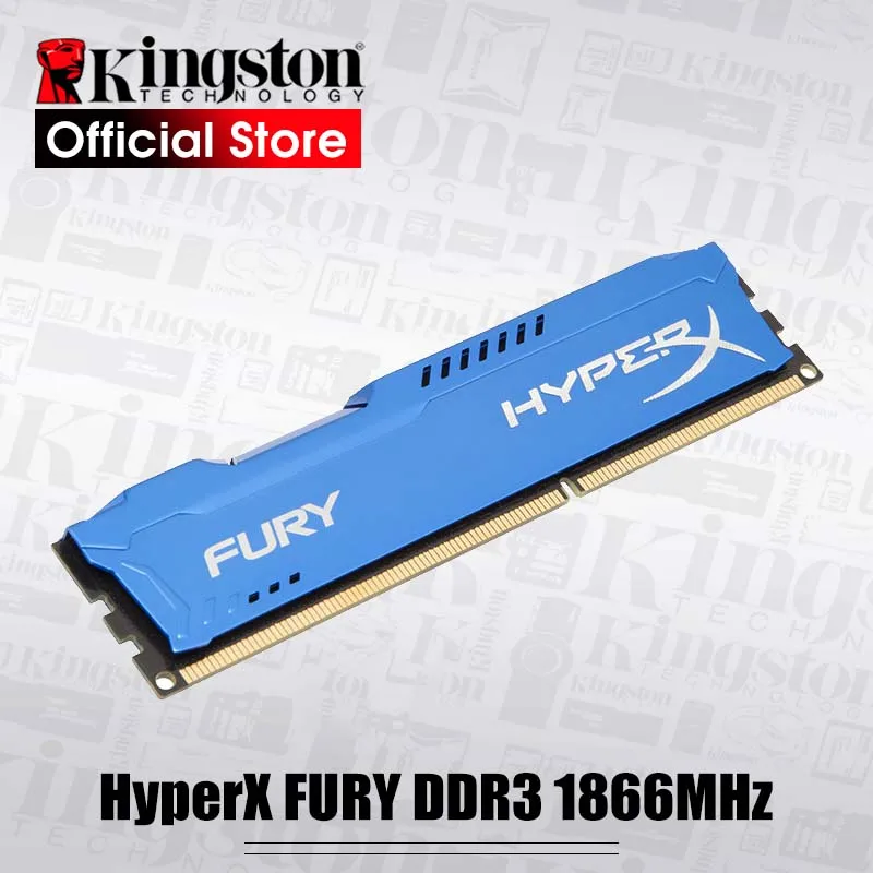 Kingston HyperX FURY 8GB 1866MHz 240-Pin DDR3 CL10 DIMM Intel игровая память для настольных ПК 8G-синяя серия