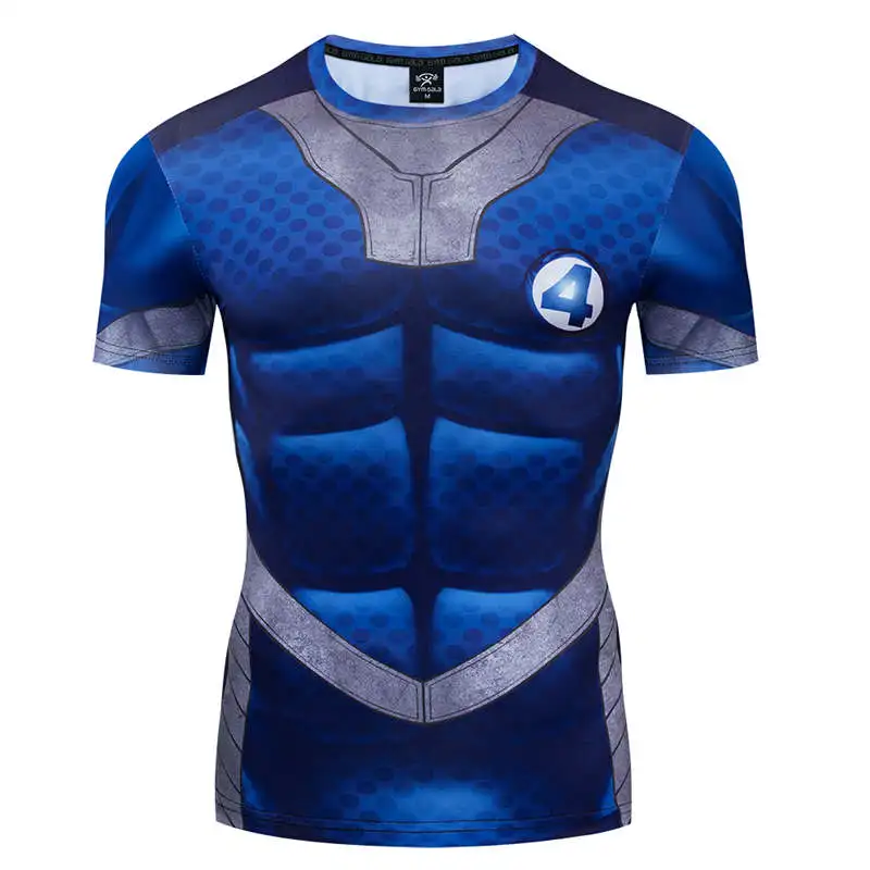 

2019 summer New Compression Shirts gyms T shirt Fitness Bodybuilding Avengers4 Endgame 3D Printed T shirts Men