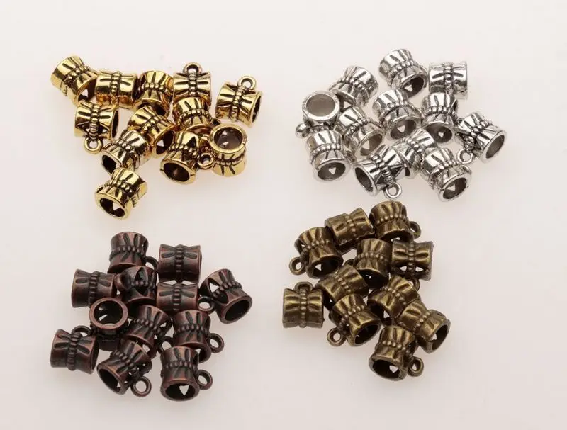 

MIC 50pcs Antique Silver / Bronze / Gold / Copper Connectors \ Bails For Charm Bracelet 9x7mm za175