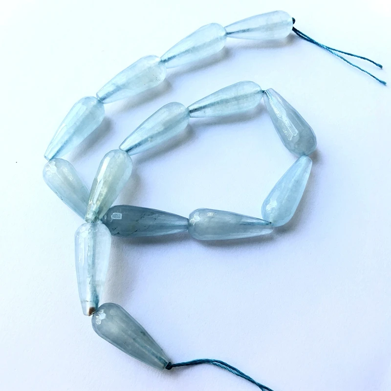 

Wholesale 1string Mystic Ocean Blue Jad e Long Drop Beads,10x28mm Faceted Teardrop Bead,Gem Stone Jewelry Beads, 15.5"/string