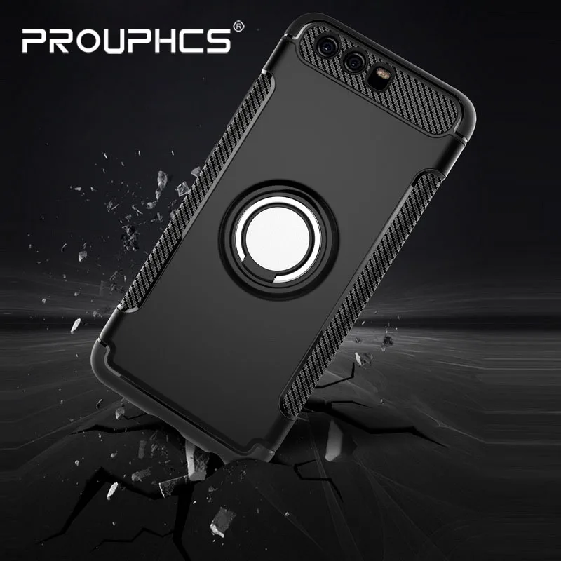 Prouphcs For Huawei P10 Case Car Ring Holder Bracket Armor Cover Heavy Duty Full Protection Phone Plus |