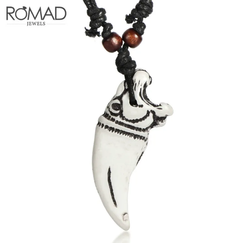 

Punk Brave Men Fashion African Jewelry Wolf Tooth Spike Pendant Necklace for Women Men National Jewelry Amulet Pendant Necklace