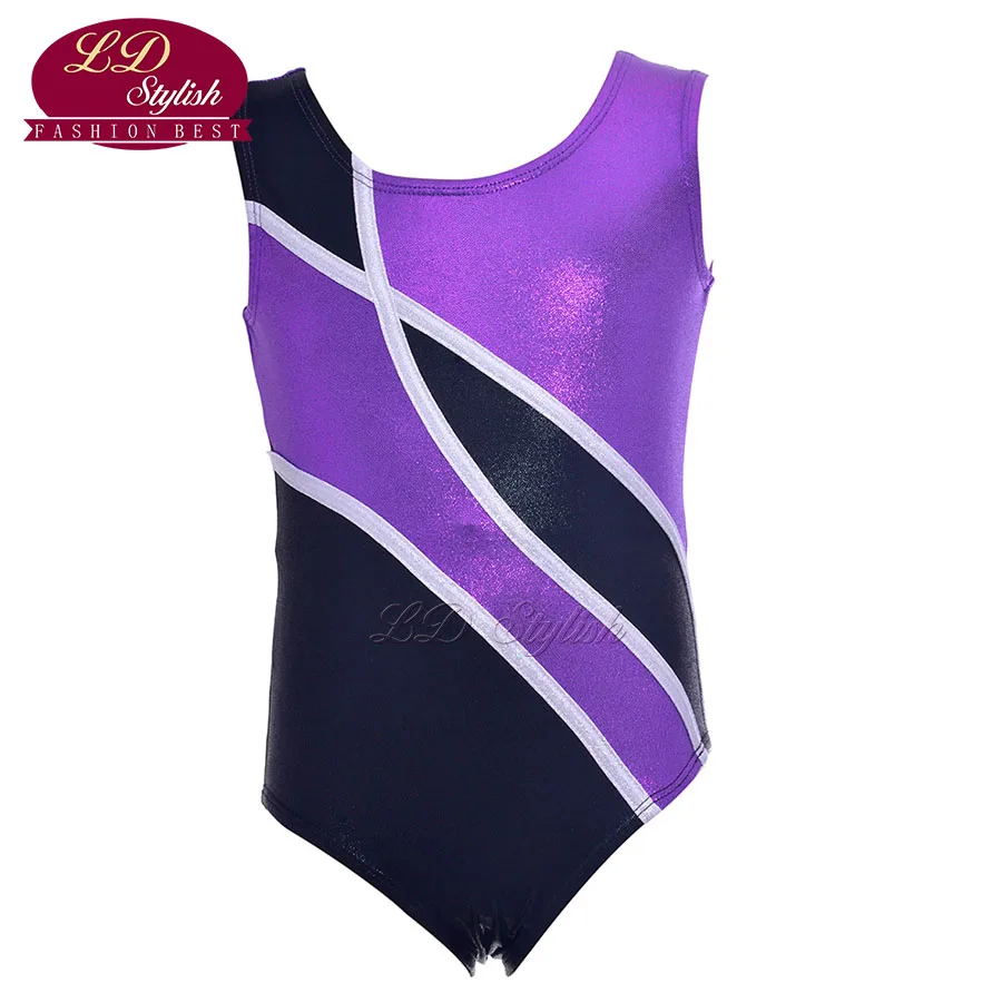 

Girls Purple Training Ballet Leotards Clothing Stage Performance Competition Dance Skirt Children Dancewear Practice Dresses