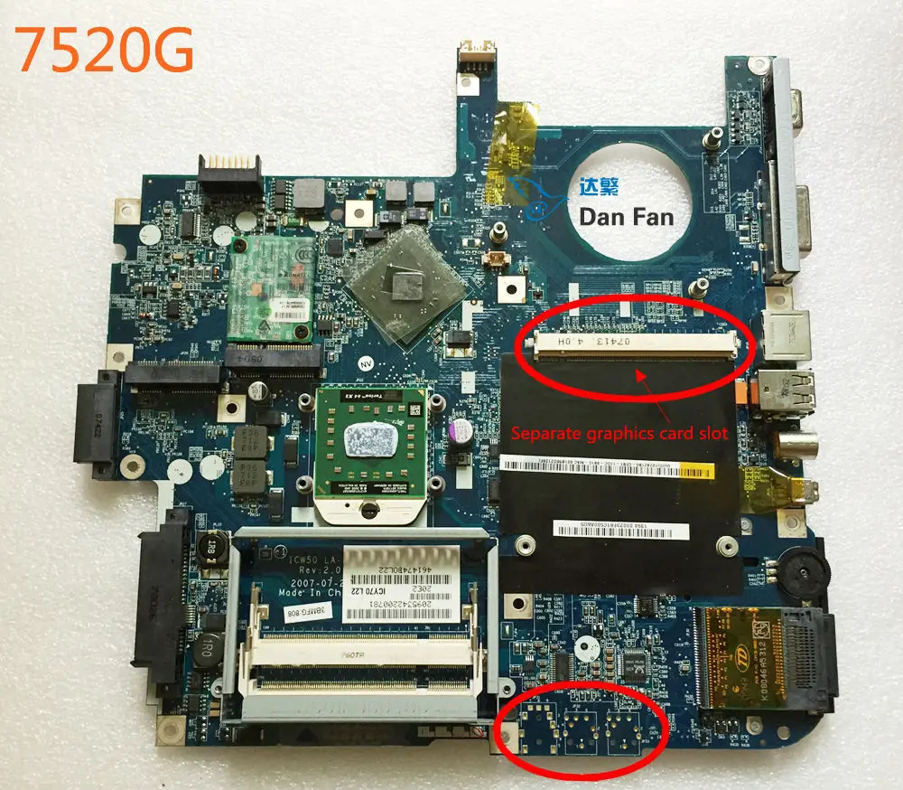 Материнская плата для ноутбука ACER Aspire 7520G модель ICW50 системная 100% протестирована