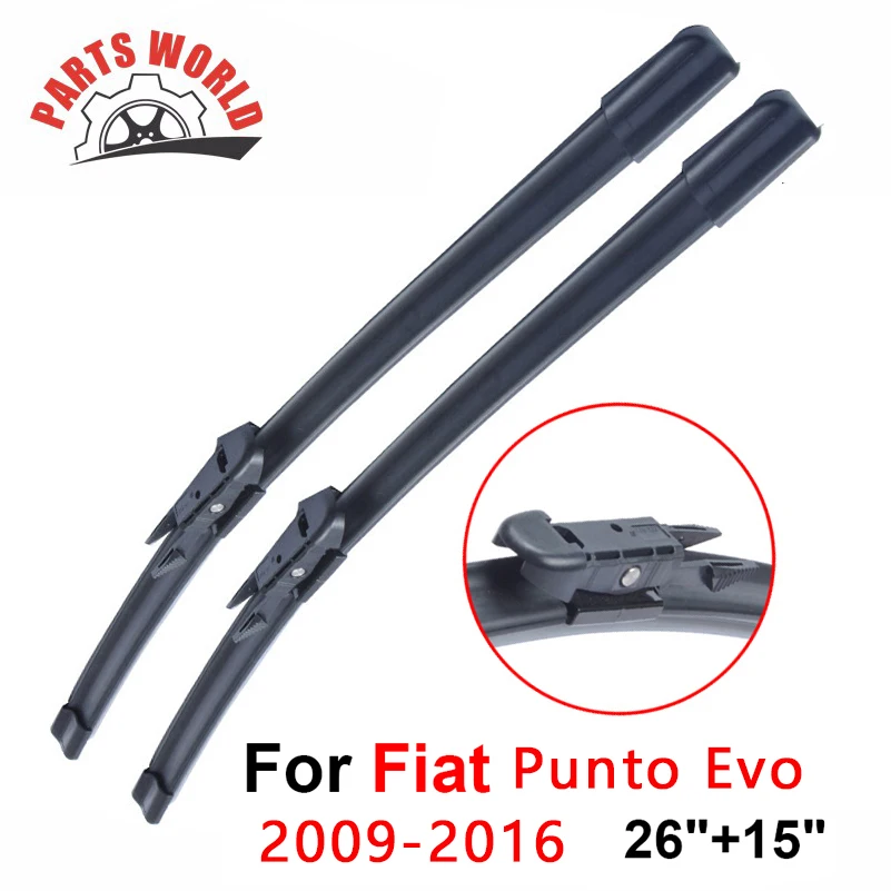 26''+15'' Pair Windscreen Front Wiper Blades For Fiat Punto Evo 2007