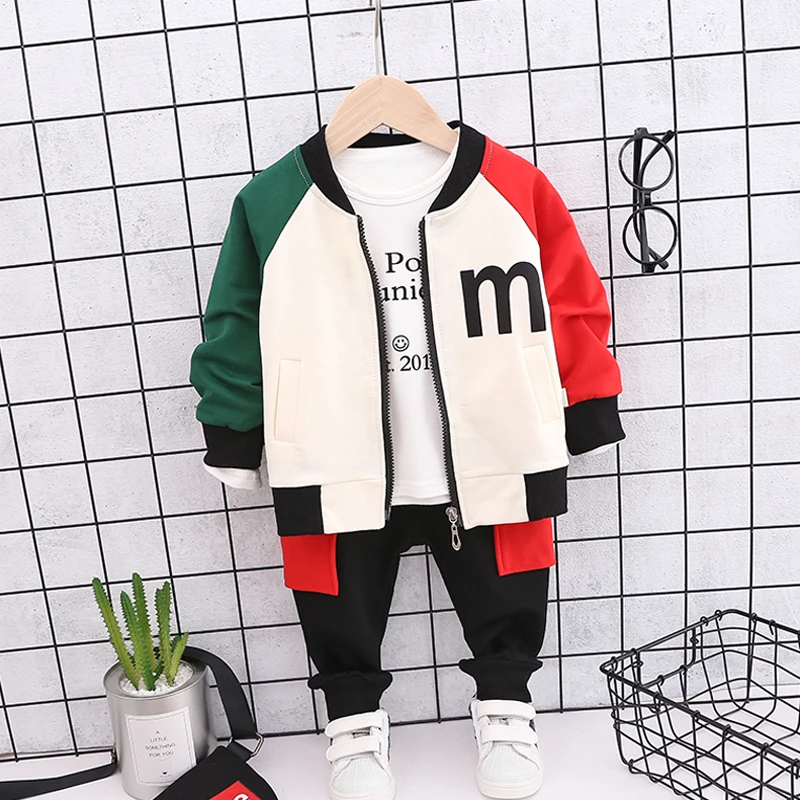 Girl 3PCS Clothes Set Baby Boy Tracksuit Fashion Cotton Letter Sports Suit For A Boy T-Shirt+ Shorts Children's Clothing