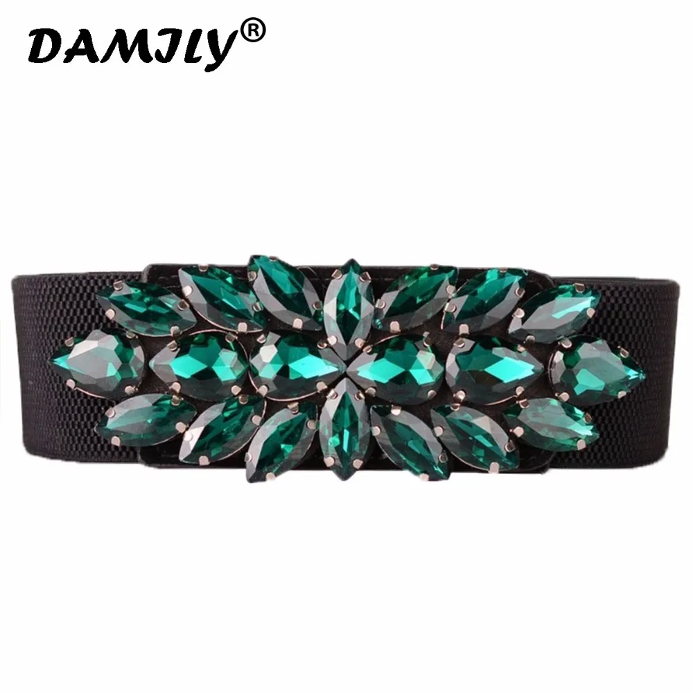 Buy Luxury Rhinestones Elastic Belt Women Stretch