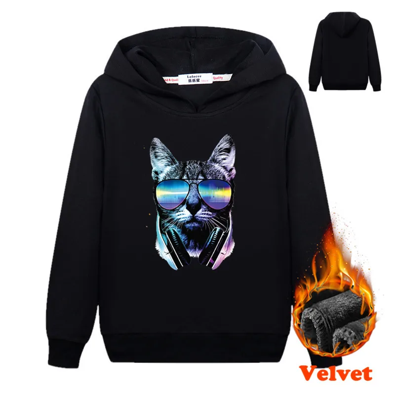 

Animal Music DJ Cat Boy Hoodies 2019 Spring Winter Fleece 3D Printed Anime Sweatshirt Kids Funny Creative Hoodie Tracksuit